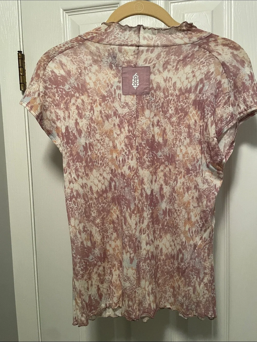 Women's Pink Tie-Dye Short Sleeve Top